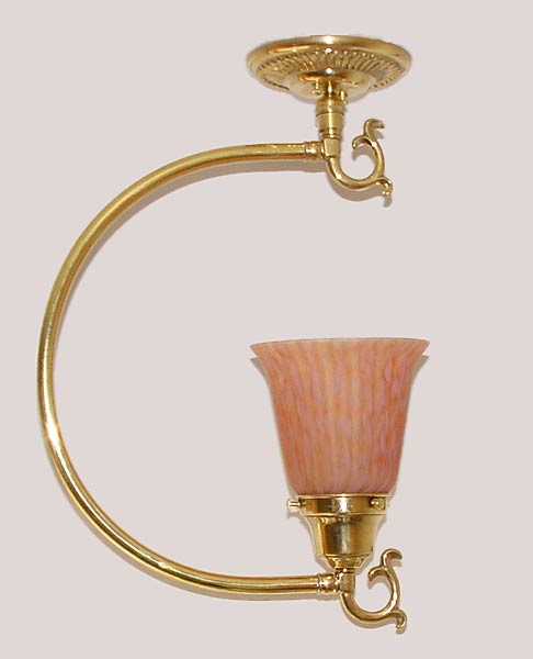 Model H3 The Original CLC 'C' Fixture in Polished Brass. Colonial and Federal Styling.